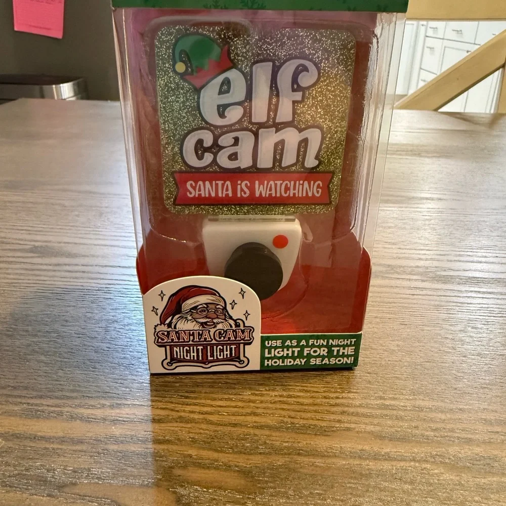 Elf Cam Santa Is Watching Night Light - White/Red